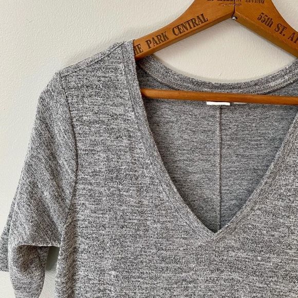 Gap marled gray soft spun V-neck midi dress - Picture 2 of 10